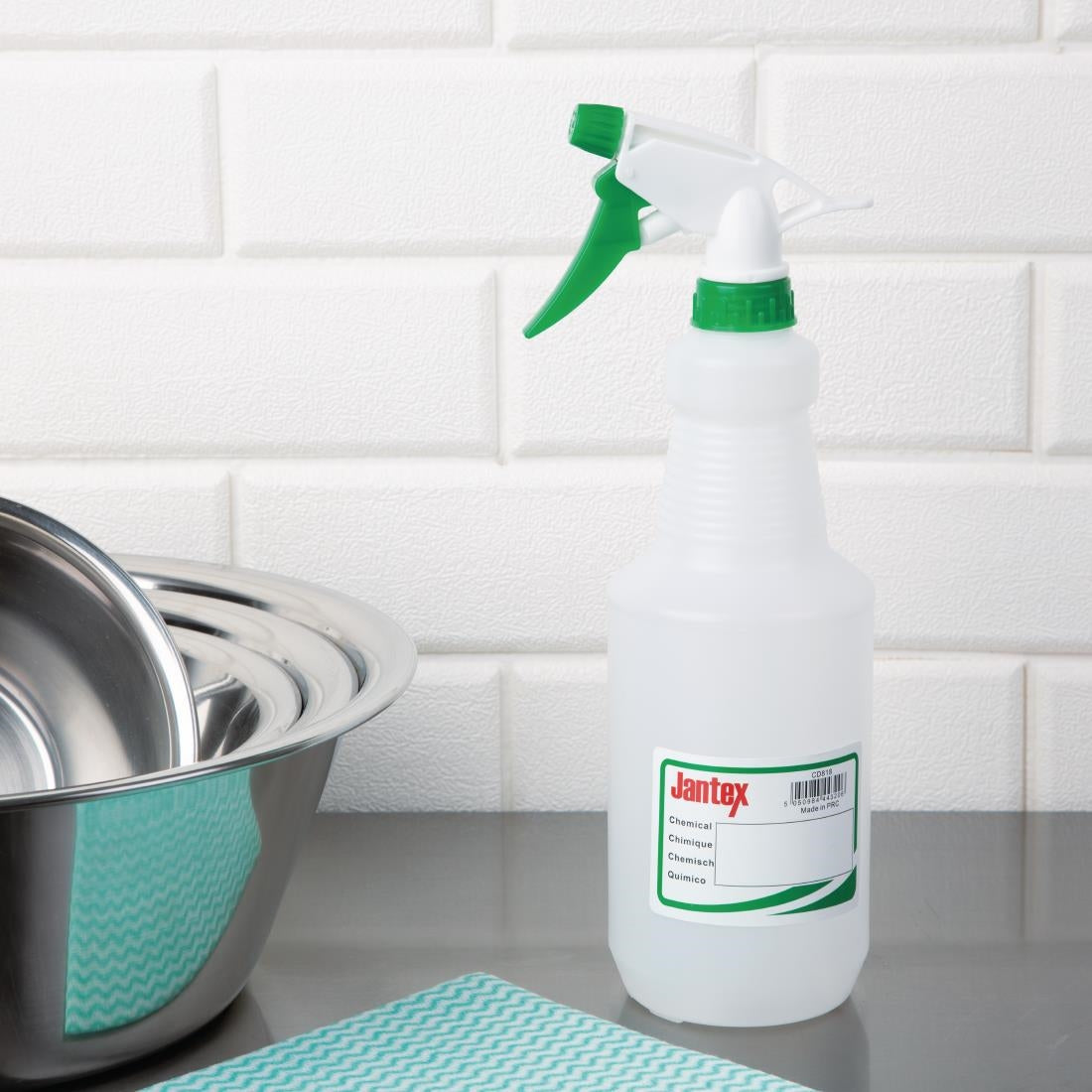 Jantex Colour Coded Spray Bottles Green 750ml • PAS-CD818