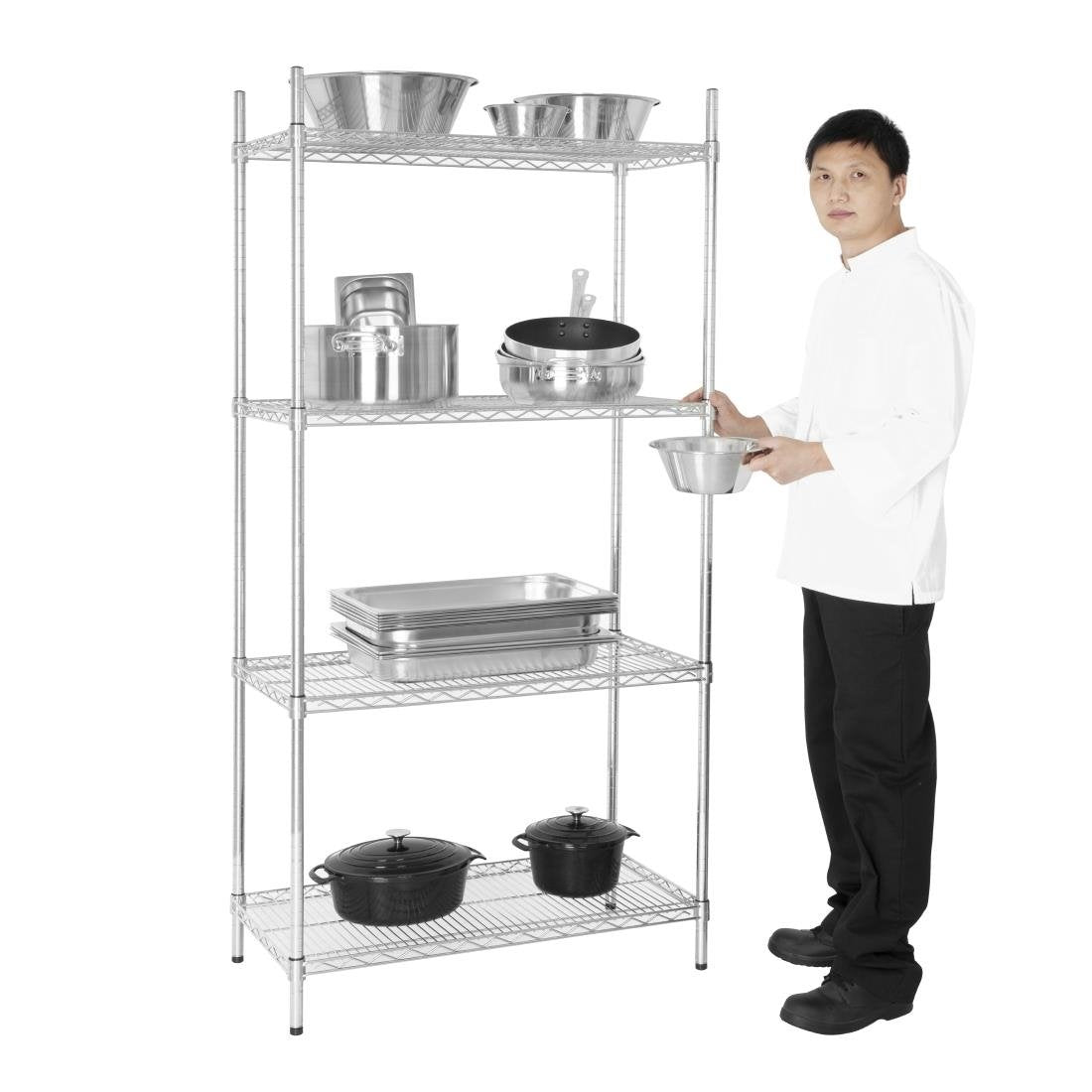 Vogue 4 Tier Wire Shelving Kit 910x460mm • PAS-L927