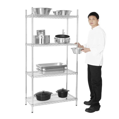 Vogue 4 Tier Wire Shelving Kit 910x460mm • PAS-L927