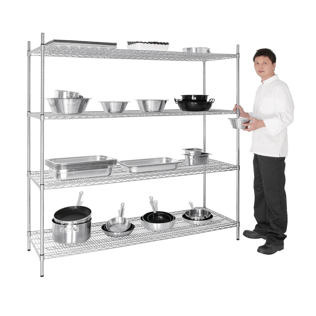 Vogue 4 Tier Wire Shelving Kit 1830x610mm • PAS-U259