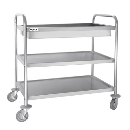 Vogue Stainless Steel 3 Tier Deep Tray Clearing Trolley • PAS-CC365