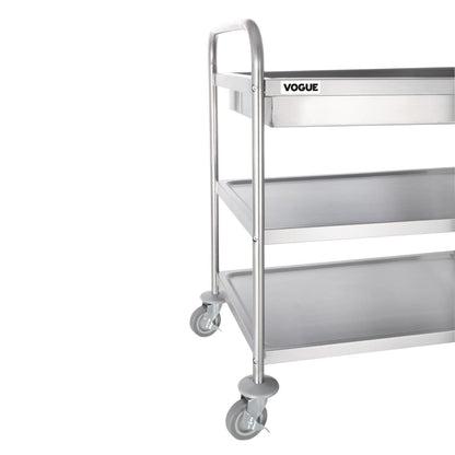 Vogue Stainless Steel 3 Tier Deep Tray Clearing Trolley • PAS-CC365