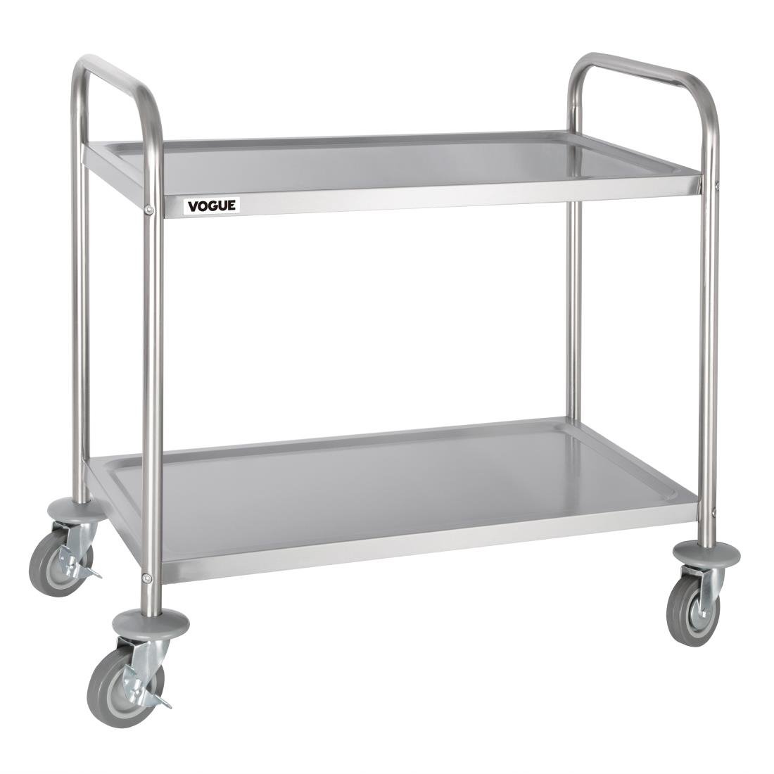 Vogue Stainless Steel 2 Tier Clearing Trolley Medium • PAS-F997