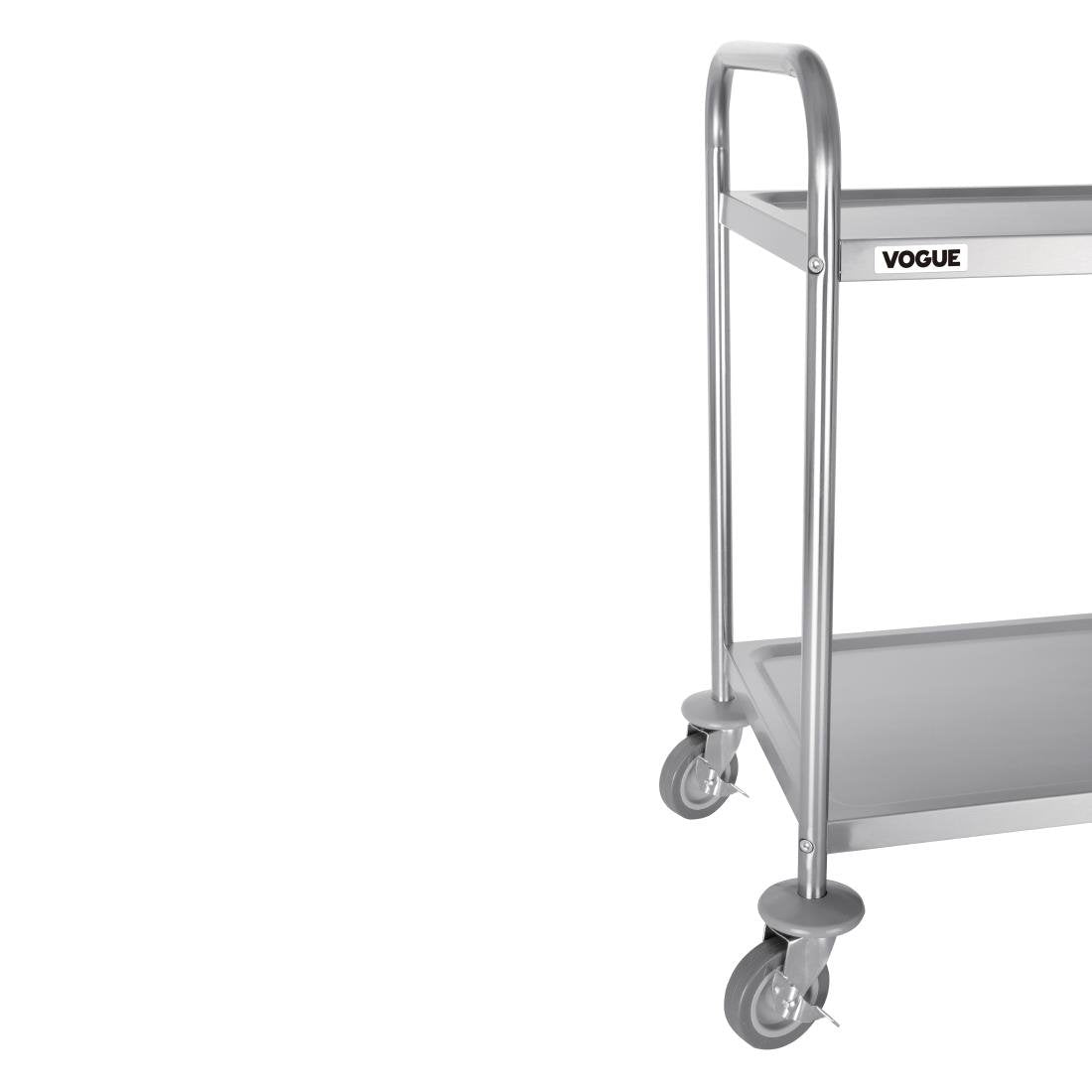 Vogue Stainless Steel 2 Tier Clearing Trolley Medium • PAS-F997