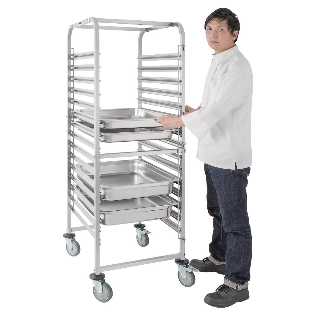 Vogue Gastronorm Racking Trolley 15 Level • PAS-GG499