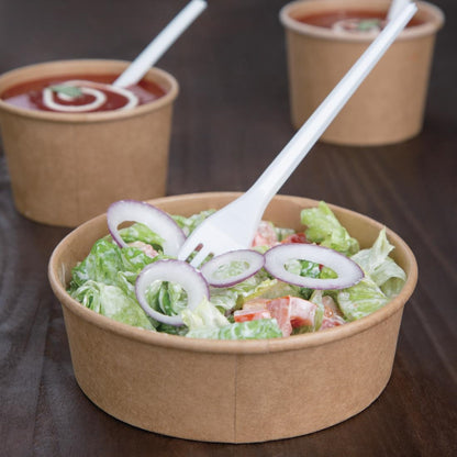 "Fiesta Compostable Round Kraft Salad Bowls 500ml / 18oz (300 Pack)" • PAS-FB196