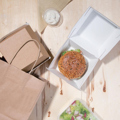 Fiesta Compostable Kraft Burger Boxes Large 112mm (150 Pack) (Pack of 150) • PAS-FB665
