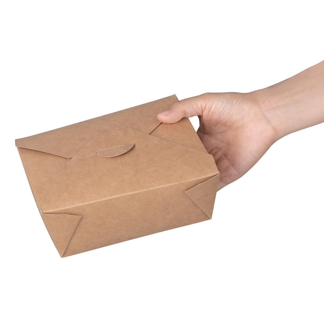 "Fiesta Compostable Paperboard Food Cartons 1200ml / 42oz (200 Pack)" (1200ml | 42oz. Pack Quantity: 200 | 65(H) x 152(W) x 121(D)mm) • PAS-FB674