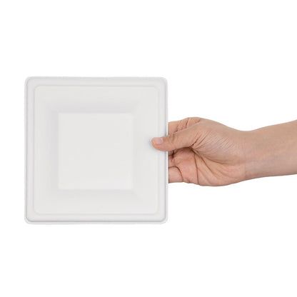 Fiesta Compostable Bagasse Square Plate 159mm (50 Pack) (Pack of 50) • PAS-FC518