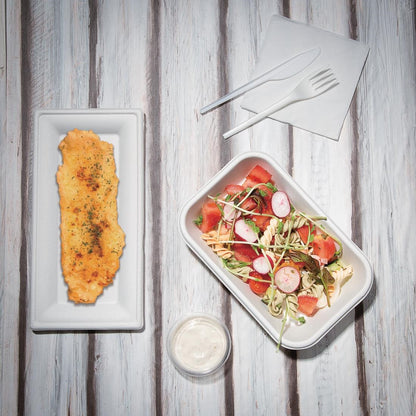 Fiesta Compostable Bagasse Rectangular Plate 258mm (50 Pack) (258(W)x130(D)mm | Pack Quantity: 50) • PAS-FC539