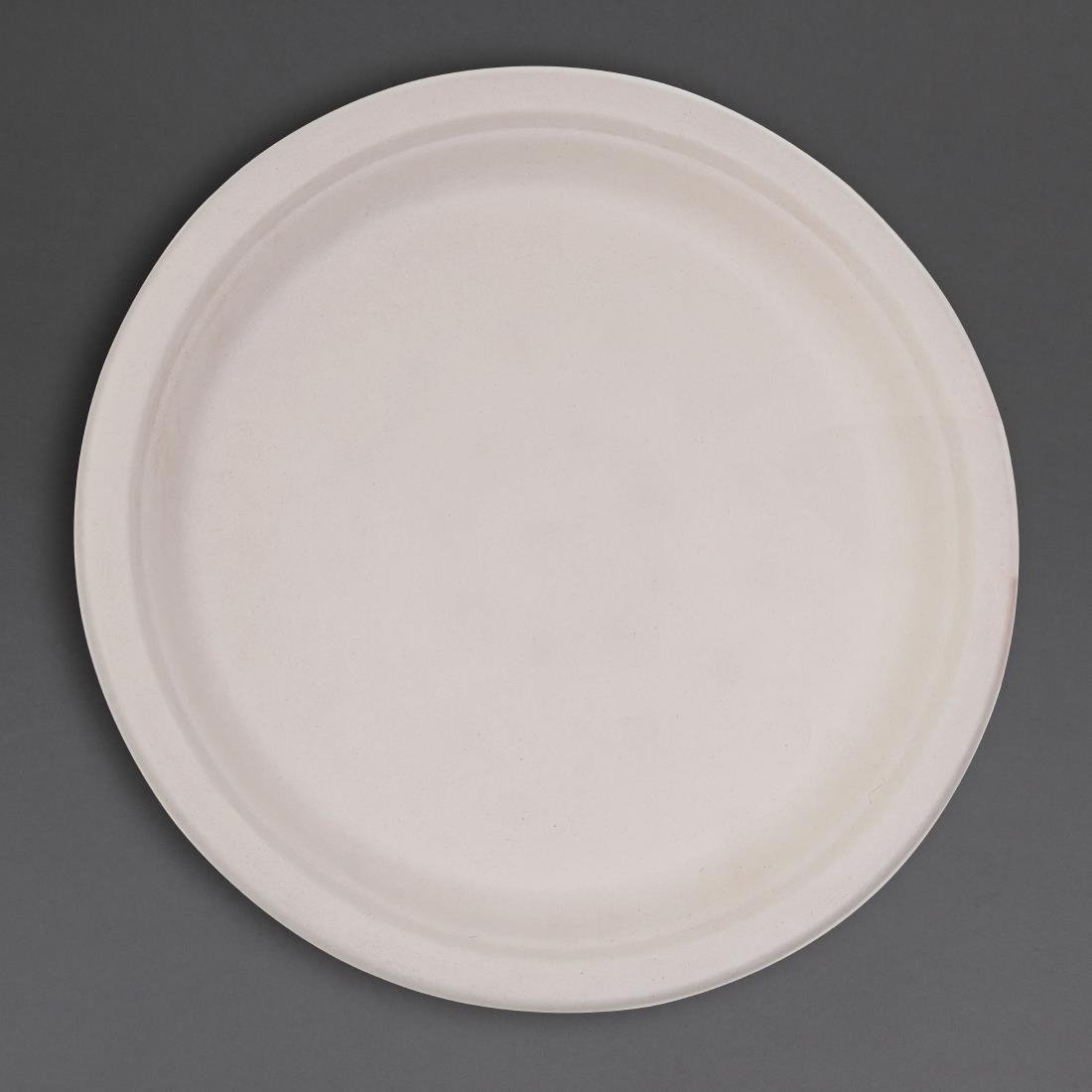 Fiesta Compostable Bagasse Round Plates Natural Colour 260mm (Pack of 50) • PAS-FC545