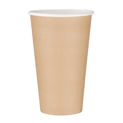 Fiesta Recyclable Takeaway Coffee Cups Single Wall Brown 450ml (Pack of 50) • PAS-GF035