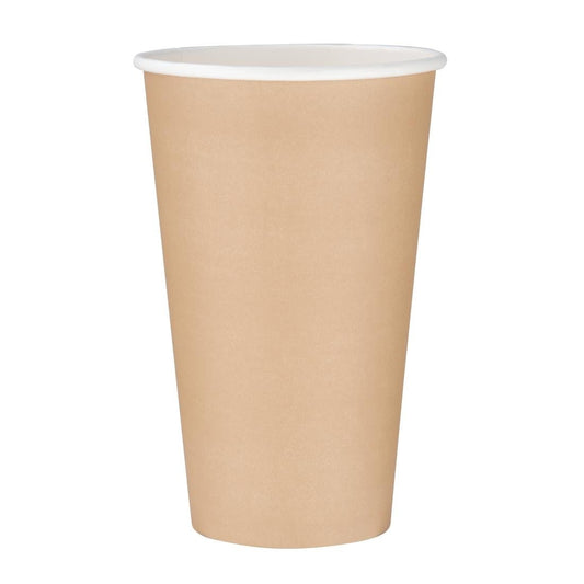 Fiesta Recyclable Takeaway Coffee Cups Single Wall Brown 450ml (Pack of 50) • PAS-GF035