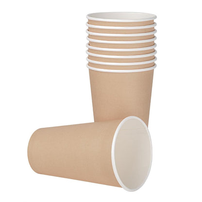 Fiesta Recyclable Takeaway Coffee Cups Single Wall Brown 450ml (Pack of 50) • PAS-GF035