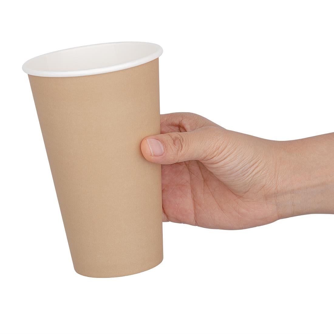 Fiesta Recyclable Takeaway Coffee Cups Single Wall Brown 450ml (Pack of 50) • PAS-GF035