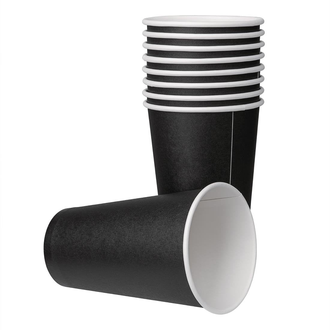 Fiesta Recyclable Takeaway Coffee Cups Single Wall Black 450ml (Pack of 1000) • PAS-GF044