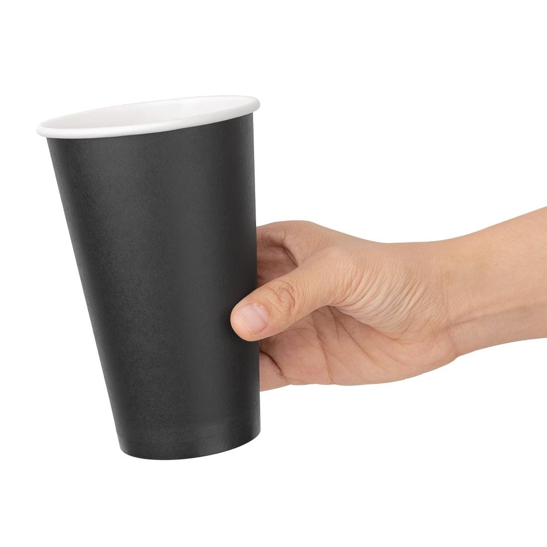 Fiesta Recyclable Takeaway Coffee Cups Single Wall Black 450ml (Pack of 1000) • PAS-GF044