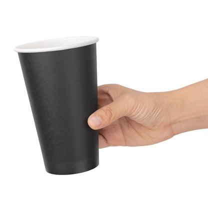 Fiesta Recyclable Hot Cup Single Wall Black 455ml (1000 Pack) (Pack Quantity: 1000) • PAS-GF044