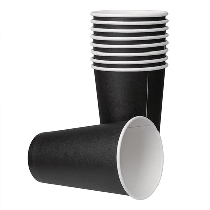 Fiesta Recyclable Takeaway Coffee Cups Single Wall Black 450ml (Pack of 50) • PAS-GF045