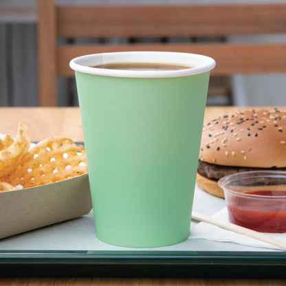 Fiesta Recyclable Hot Cup Single Wall Aqua 340ml (1000 Pack) (340ml / 12oz | Pack Quantity: 1000) • PAS-GP404