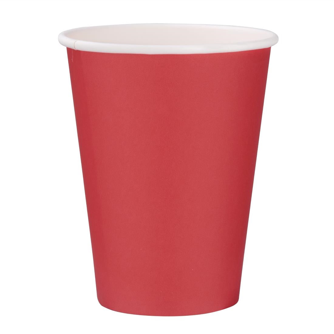 Fiesta Recyclable Takeaway Coffee Cups Single Wall Red 340ml (Pack of 50) • PAS-GP407