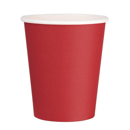 Fiesta Recyclable Hot Cup Single Wall Red 225ml (1000 Pack) (Pack Quantity: 1000) • PAS-GP409