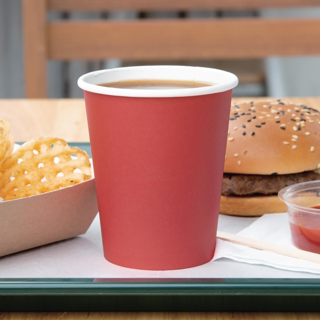 Fiesta Takeaway Coffee Cups Single Wall Red 225ml / 8oz • PAS-P_GP406