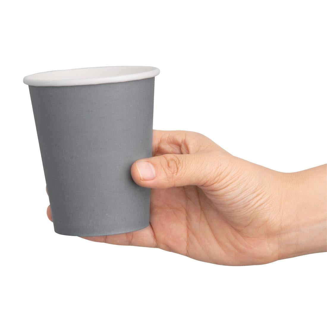 Fiesta Recyclable Takeaway Coffee Cups Single Wall Charcoal 225ml (Pack of 1000) • PAS-GP415