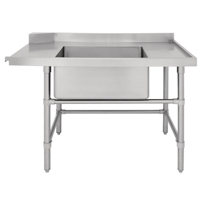Vogue Dishwasher Inlet Table with Sink 90mm outlet - 1800x700x960mm R/H (Right Hand. 1800(W)x700(D)x960(H)mm) • PAS-DE474