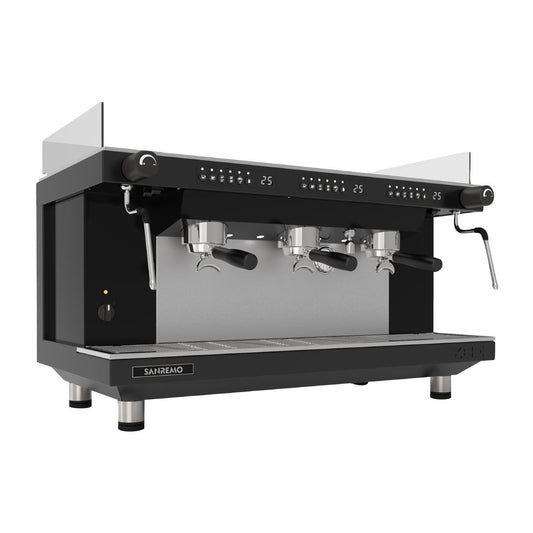 Sanremo ZOE Competition Coffee Machine 3 group Tall - Black Frame • PAS-FA524