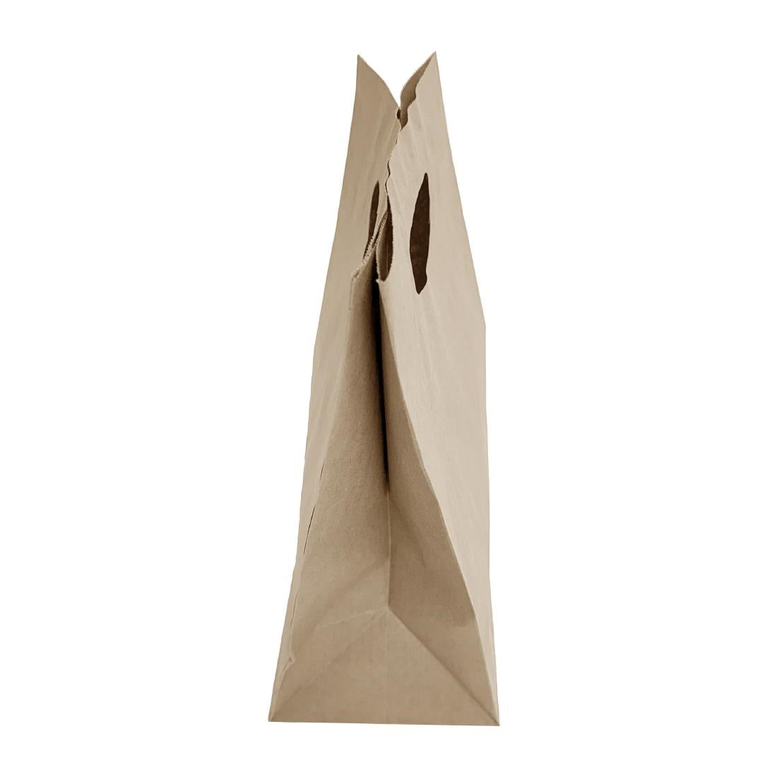Fiesta Recyclable D Cut Handle Brown Paper Bags Large (250 Pack) (Large | 305(L)x255(W)x140(D)mm | Pack quantity: 250) • PAS-HY768