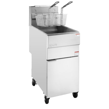 Apuro Twin Basket Single Tank Gas Fryer • PAS-P_JB834-A