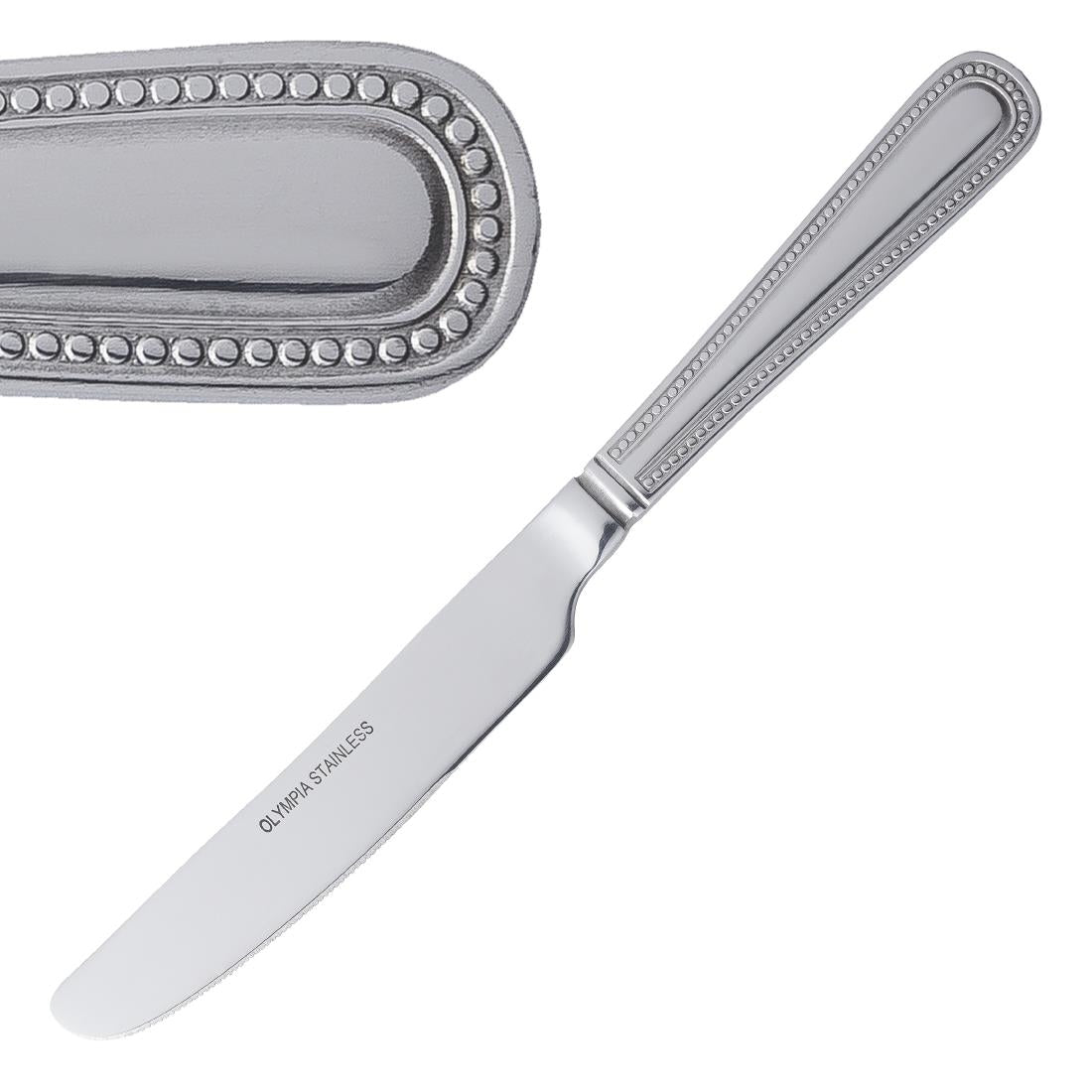 Olympia Bead Solid Handle Dessert Knife (12 Pack) • PAS-C127