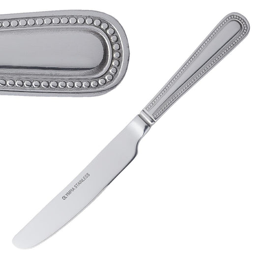 Olympia Bead Solid Handle Dessert Knife (12 Pack) • PAS-C127