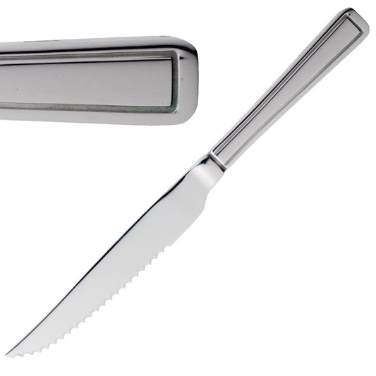Olympia Harley Steak Knives (12 Pack) (225(L)mm | 8.85". Serrated Blade. Material: 18/0 Stainless Steel. Pack Quantity: 12) • PAS-DL105