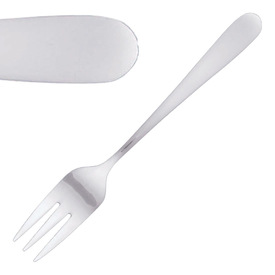 Tablekraft Luxor Cake Fork (12 Pack) (18/0 Stainless Steel. Pack quantity: 12) • PAS-DL616