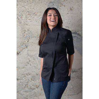 Chef Works Womens Springfield Zip Chefs Jacket Black • PAS-P_BB051