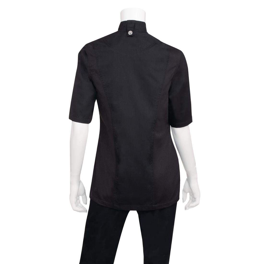 Chef Works Womens Springfield Zip Chef Jacket Black L • PAS-BB051-L