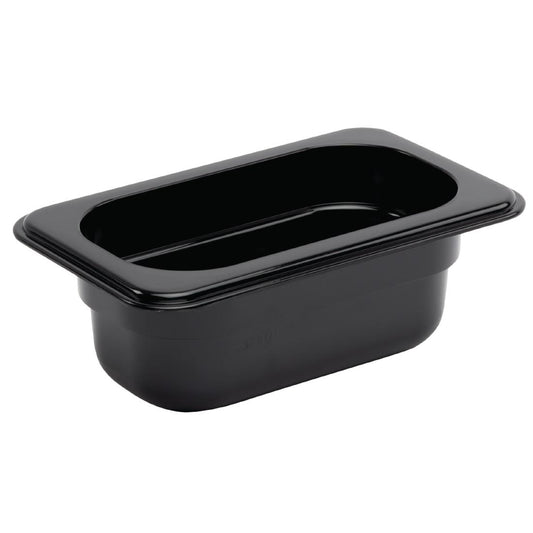 Vogue Black Polycarbonate 1/9 Gastronorm Trays • PAS-P_U479