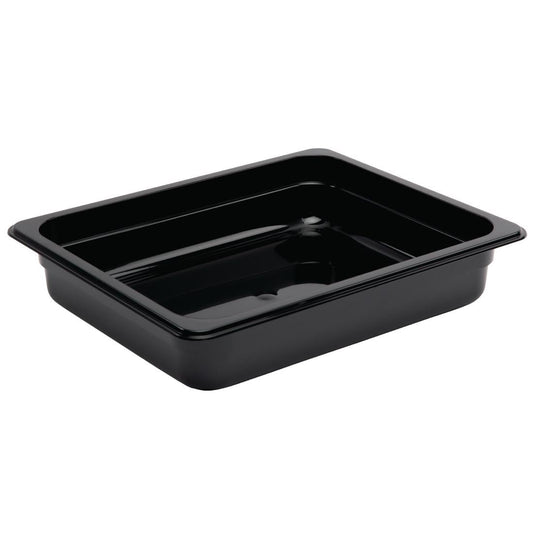 Vogue Black Polycarbonate 1/2 Gastronorm Trays • PAS-P_U475