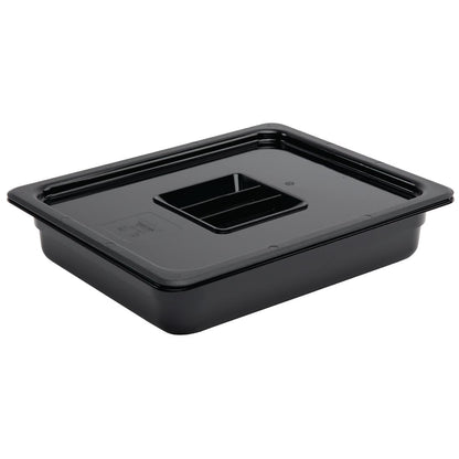 Vogue Black Polycarbonate 1/2 Gastronorm Trays • PAS-P_U475