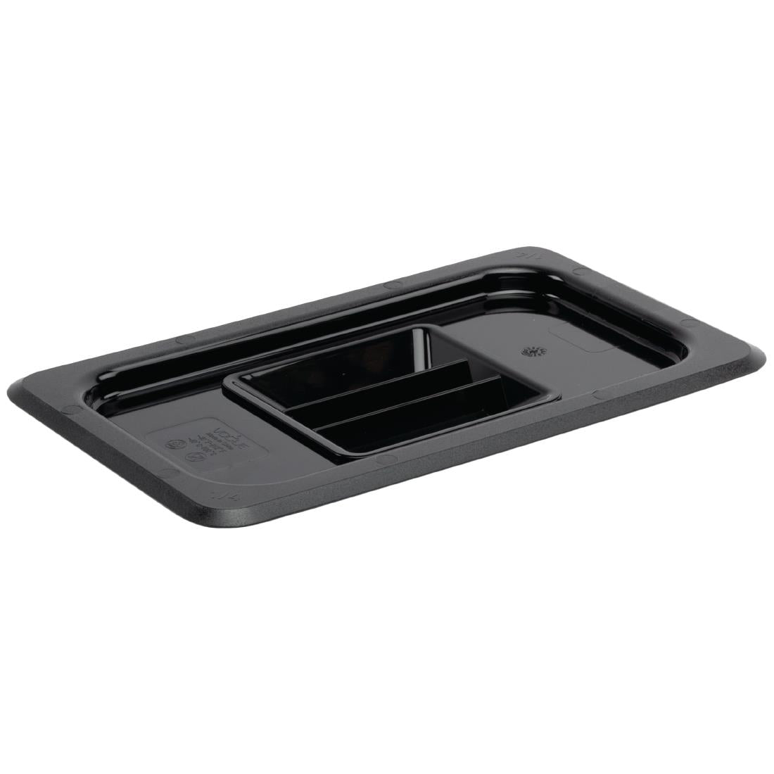 Vogue Black Polycarbonate 1/4 Gastronorm Lid • PAS-U477