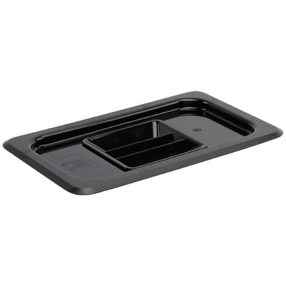 Vogue Black Polycarbonate 1/4 Gastronorm Lid • PAS-U477