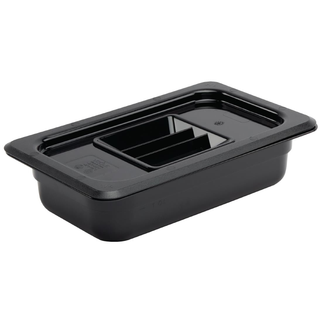 Vogue Black Polycarbonate 1/4 Gastronorm Trays • PAS-P_U477