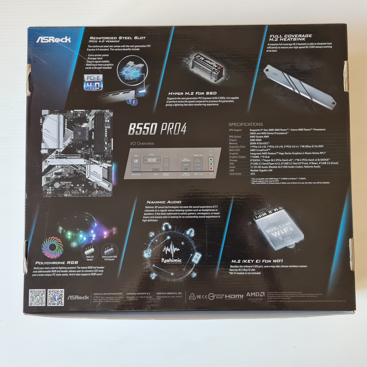 Asrock B550 PRO4 AM4 ATX motherboard • PMA-B550 PRO4