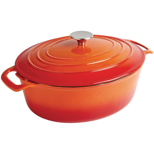 Vogue Orange Oval Casserole Dish 5Ltr • PAS-GH311