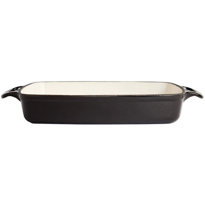 Vogue Black Rectangular Cast Iron Dish 2.8Ltr • PAS-GH324