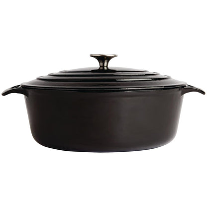 Vogue Black Oval Casserole Dish 6Ltr • PAS-GH310