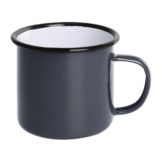 Olympia Enamel Mugs Grey 350ml (Pack of 6) • PAS-DC397