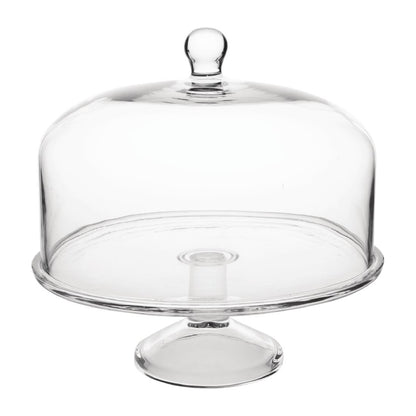Olympia Glass Cake Stand Dome 285mm • PAS-CS014